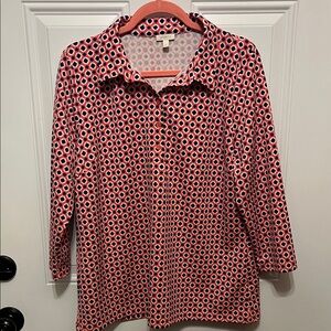 TalbotsGeometric Button Down Shirt Multicolor